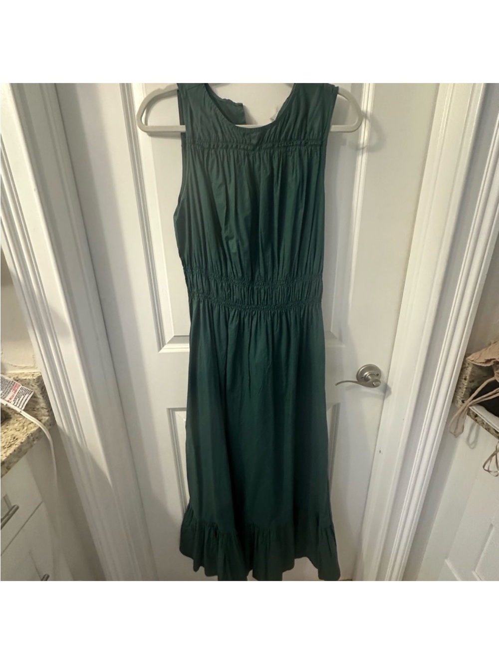 a new day Dark Green Sleeveless Smocked Waist Maxi Dressi